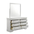 thumbnail image 6 of Blaze Modern 6-Drawer Dresser made with Wood and silver metal Knobs in White, 6 of 6