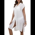 thumbnail image 1 of Vestido Camisero con Botones para Mujer, Traje de Baño Talla Única, 1 of 10