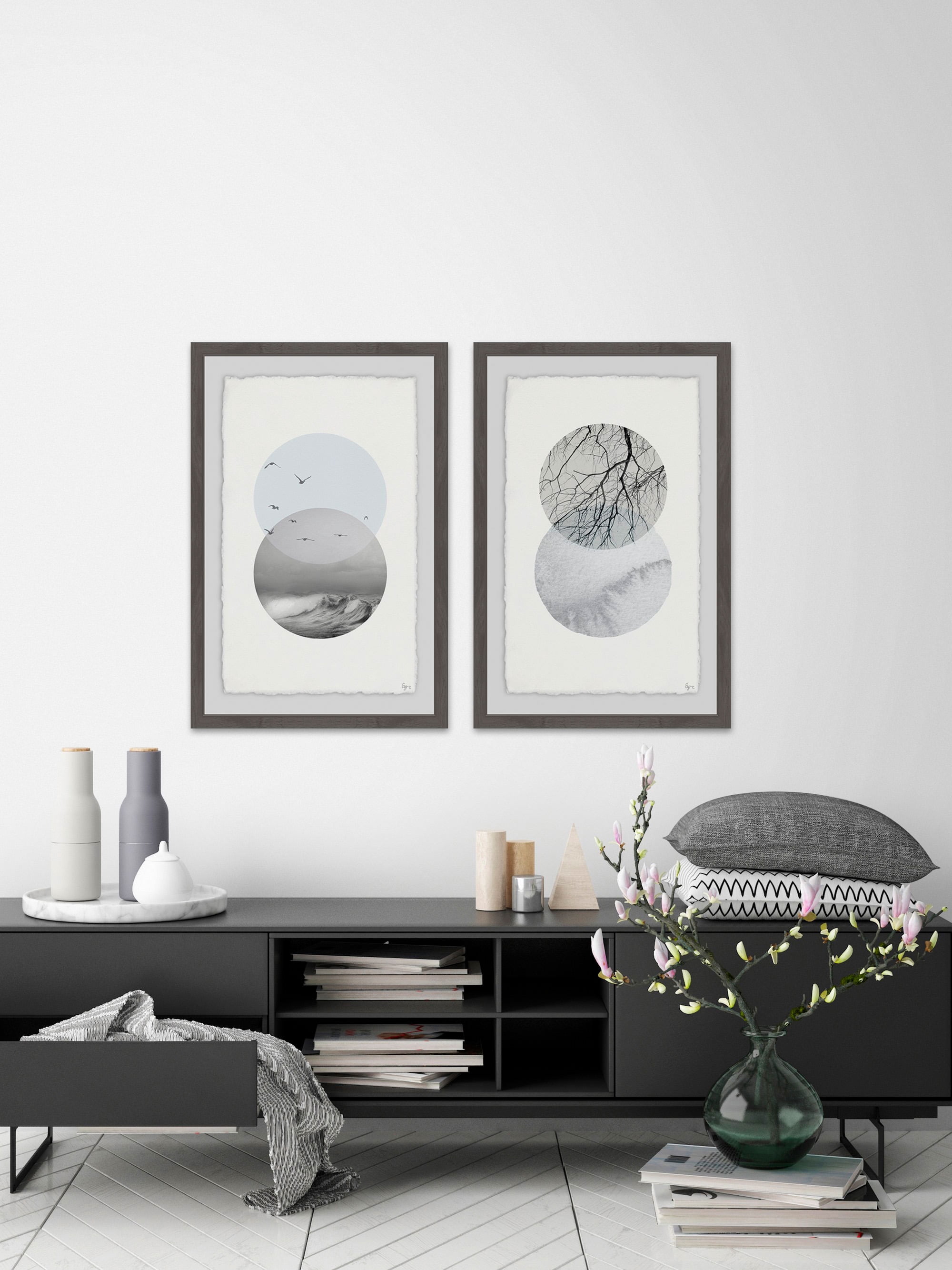 Waves and Branches Diptych