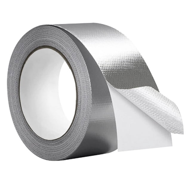 Cinta de LáMina de Aluminio de Tela de Fibra de Vidrio (5,9 de Grosor), Cinta Adhesiva de Metal para Aislamiento de Alta Temperatura, 1 Paquete