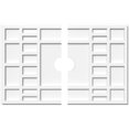 thumbnail image 1 of Ekena Millwork CMP34X22BX2-04000 4 in. ID x 11.75 in. Rectangle Beaux Architectural Grade PVC Contemporary Ceiling Medallion - 2 Piece, 1 of 1