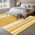 thumbnail image 6 of Vintage Turmeric Yellow Striped Area Rug 5x7 Washable Rug Non Slip Farmhouse Modern Stripes Boho Large Area Rug Soft Stainresistant Indoor Carpet for Living Room Bedroom Office Dining Room Nursery, 6 of 9