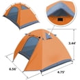 thumbnail image 3 of Sunny Portable 1-2 Persons Backpacking Tent Double Layer Outdoor Waterproof Camping Hiking-Orange, 3 of 9