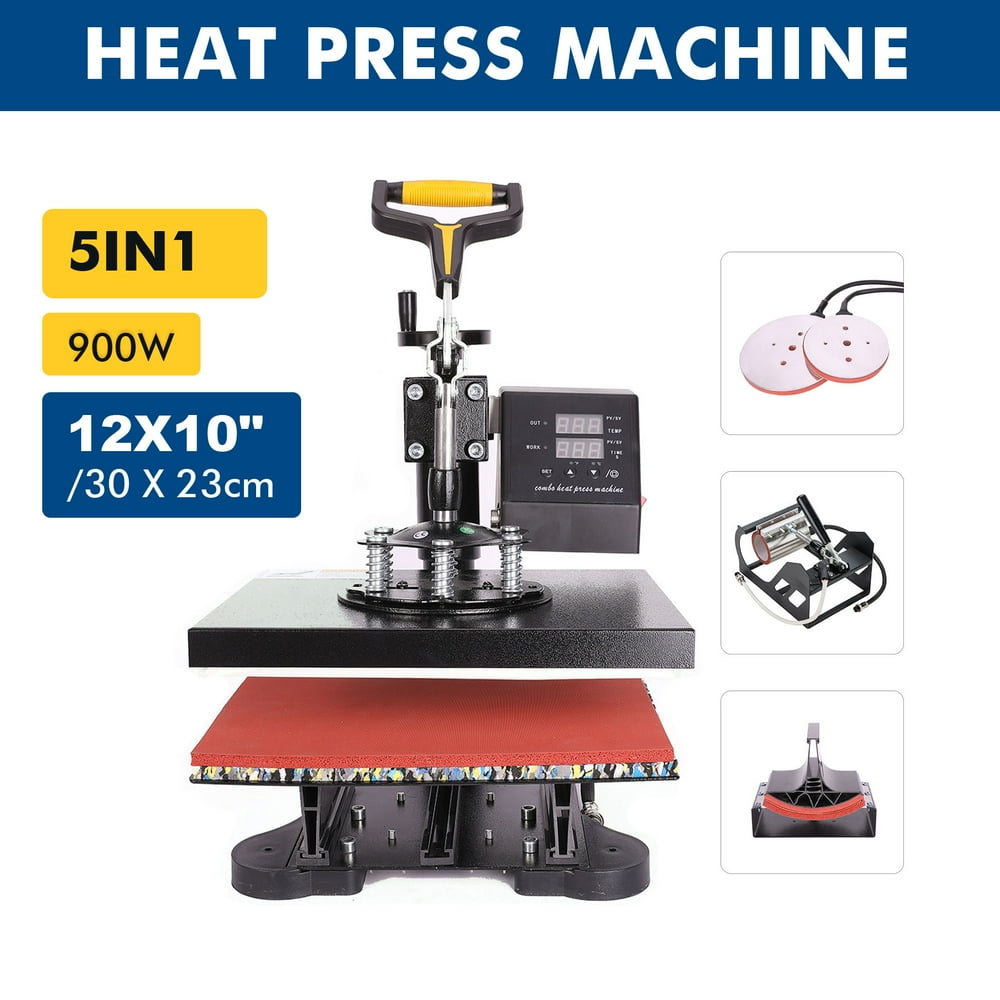 12" X 10" Heat Press 360 Degree Swivel Heat Press Machine 5 in 1