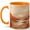 Orange, variant on Boho Mountain Lake Sunrise Coffee Mug, Warm Earth Tone Landscape Design, 11 oz Ceramic Cup
