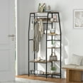 thumbnail image 3 of Eumyviv Vintage Brown Wood Grain Shelf Home Display Rack Decorative Plant Stand Multi Functional Organizer, 3 of 6