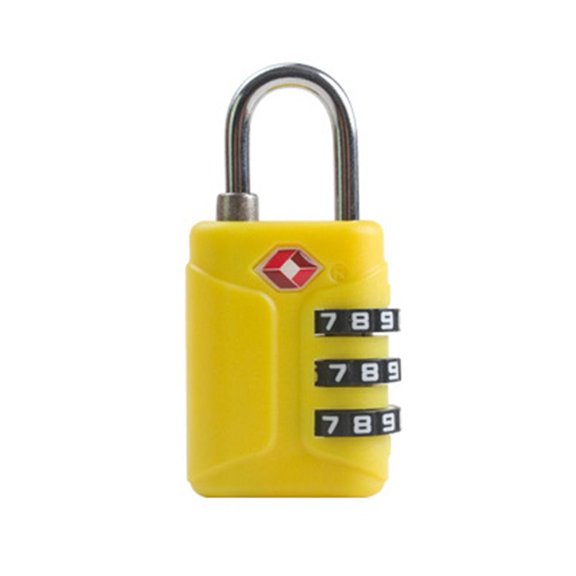 Portable Padlock Security Tool TSA Customs Password Lock 3 Digit Combination Lock Suitcase Luggage Coded Lock Anti-theft Lock YELLOW