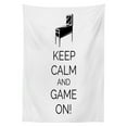 thumbnail image 3 of Ambesonne Keep Calm Tablecloth Rectangular Table Cover, Pinball Machine Fun, 60"x84", Black White, 3 of 4