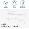 thumbnail image 5 of Rust Resistant Hanging Shower Caddy, Over the Shower Head Caddy with 1 Wide Shelf and Built In Soap Dish, Steel Bathroom Hanging Organizer, White, 5 of 6
