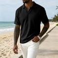 thumbnail image 4 of VgaVtl Men Polo Shirts Short Sleeve Summer Basic Office Solid Color Shirts for Men Leisure Collared Waffle, 4 of 5