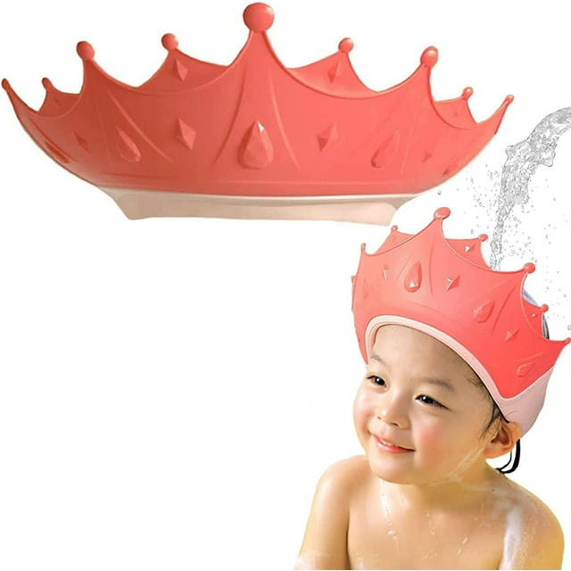 YaoHui Chapeau de Douche pour Bébé, Rouge, Bonnet de Douche pour Bébé, Visière Réglable Bonnets de Bain, Bonnet de Shampooing pour Enfants, Bonnet de Douche pour Enfants Protection des Yeux
