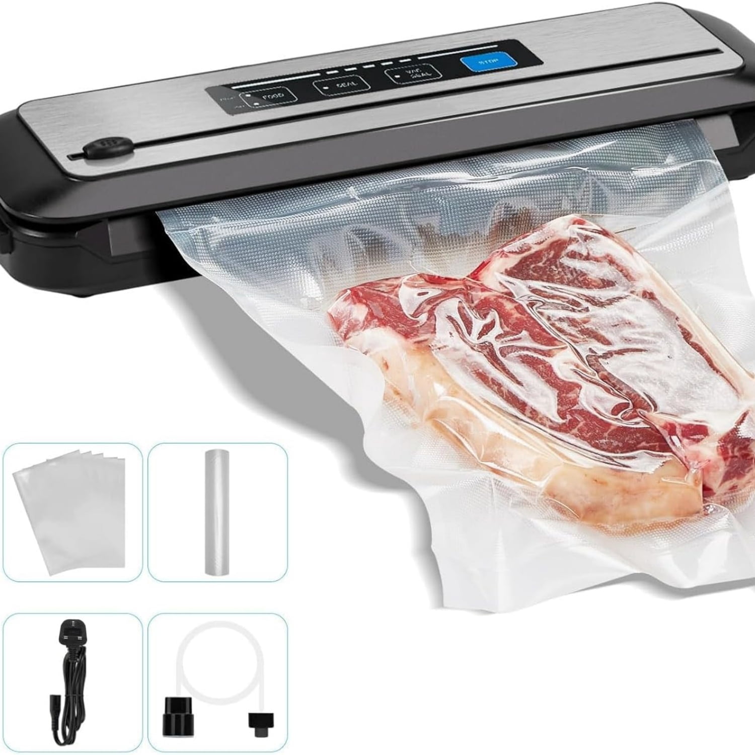 Vacuum Sealer Machine, Automatic Air Sealing Machine for Food Preservation, Dry & Moist Sealing Modes,Built-in Cutter,Easy Cleaning Storage