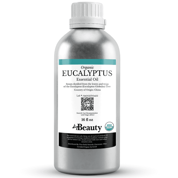 Bulk Eucalyptus Essential Oil - Large Size 16 fl oz Bottle - 100% Pure and Organic by DIYBeauty