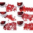 thumbnail image 3 of Brillantes decoraciones navideñas para uñas: 12 cajas de escamas de purpurina roja con formas variadas como estrellas, corazones y árboles, ideales para manicura creativa en casa o salón., 3 of 6
