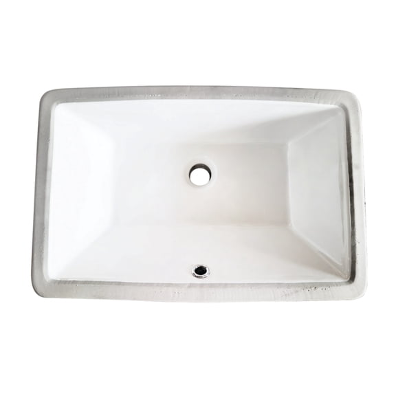 Kingston Brass LB21147 Chancellery 21-Inch Ceramic Rectangular Undermount Bathroom Sink in White