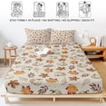 thumbnail image 5 of Twin XL Size Fitted Sheet Set - White Pumpkins Fall 2 Piece Bedding Sets 16" Deep Pocket Fitted Sheet with 1 Pillowcases, Thanksgiving Maple Leaves Beige Brushed Microfiber Hotel Luxury Bed Sheets, 5 of 9