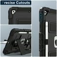 thumbnail image 4 of ELEHOLD 3-Layer Rugged Case For Apple iPad 9th/8th/7th Generation Heavy Duty Shockproof Cover, [Drop Protection], [Logo Visible], With Kickstand & Pencil Holder & Shoulder Strap, Black, 4 of 11