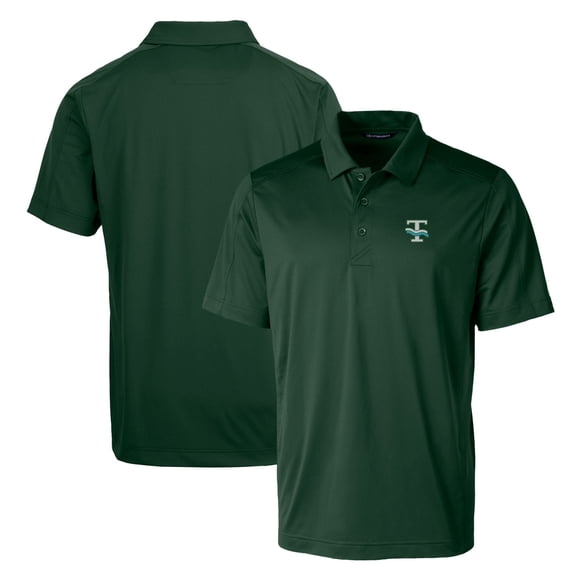 Cutter & Buck Green Tulane Green Wave Primary Team Logo Prospect Textured Stretch Polo