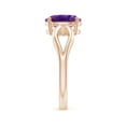 thumbnail image 5 of ANGARA Natural Prong-Set Solitaire 1.6 ct Amethyst Split Shank Ring in 14K Rose Gold for Women (Size-9x7mm) | February Birthstone, Anniversary, Jewelry Gift for Women | Natural Amethyst Ring, 5 of 10