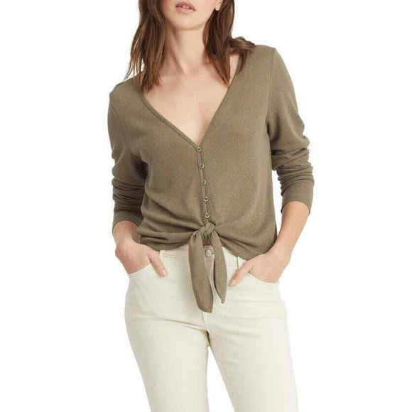 SANCTUARY Pull à Nouer devant en Vert Biologique Taille m
