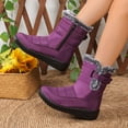 thumbnail image 5 of ibiyuan Snow Shoes For Women Winter Outdoor Boots For Cold Weather Thickened Warm Comfortable Footwear,Purple, 5 of 8