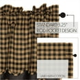 thumbnail image 3 of VHC Brands, Black Check, Cotton, 16x60, Scalloped Layered Valance, Black, 3 of 5