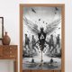 thumbnail image 4 of Cortina de puerta semiopaca con patrón de patchwork de dos piezas de Linkin Park, cortinas opacas decorativas para dormitorio, sala de estar, decoración de habitación de niños, 34 x 56 pulgadas,, 4 of 7