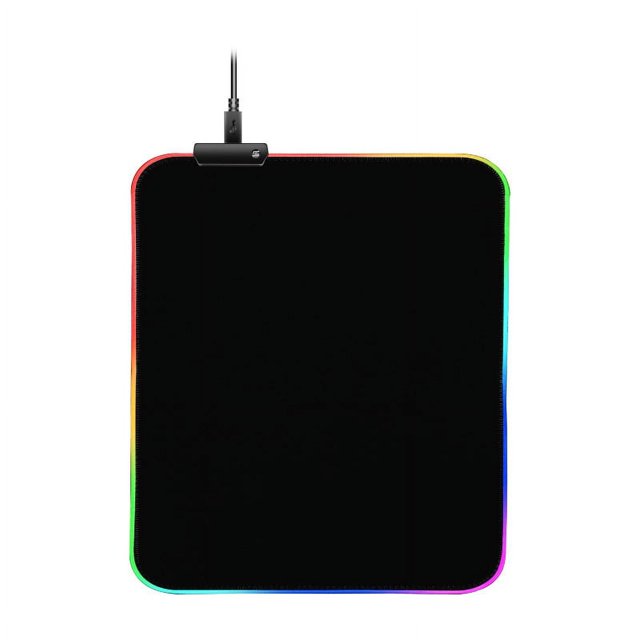 Alfombrilla de Ratón para Juegos, Alfombrilla de Ratón Luminosa LED, Superficie Antideslizante para Jugadores de Computadoras PC y Mac (Negro 350 * 250 * 4 mm) JM