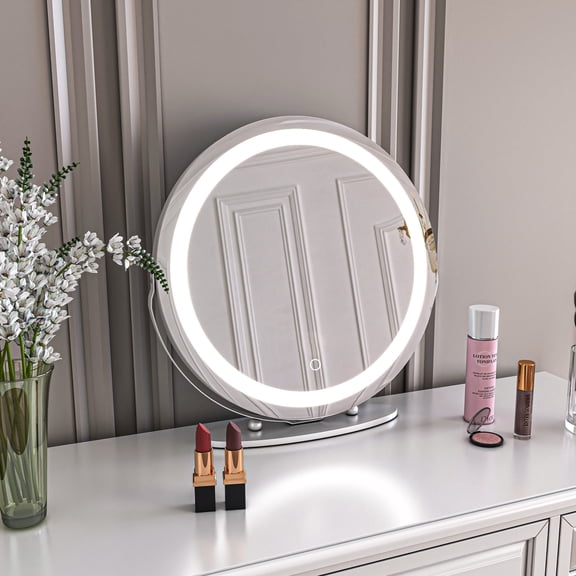 Waterpar 19-inch Round LED Makeup Mirror