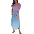 thumbnail image 1 of Vestido de Manga Corta para las Mujeres, Vestido Casual de Cuello en V de Bolsillo de Impresión de Moda Sexy Hecho de Poliéster Ligero para el Verano, Vestido de Verano para las Mujeres, 1 of 4