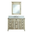 thumbnail image 6 of Benton Collection 46" Distressed Beige Farmhouse Bathroom Vanity with White Marble Top, 6 of 8