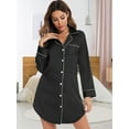 thumbnail image 6 of Eternatastic Button Down Nightgowns for Women Long Sleeve Night Shirt Sleep Shirt V-Neck Sleep Dress Pajama Sleepwear, 6 of 6