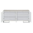 thumbnail image 4 of ACME Liam Wood/Metal Console Cabinet in Blue Marble Paint/White & Chrome, 4 of 10