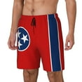 thumbnail image 5 of Men's 2 in 1 Swim Trunks with Compression Liner Tennessee Flag Quick Dry Beach Shorts, 5 of 6