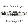thumbnail image 2 of Angelstones Bracelet Extensible en Perles Rondes de Jaspe Zèbre Naturel 6mm 7 Pouces Unisexe, 2 of 5