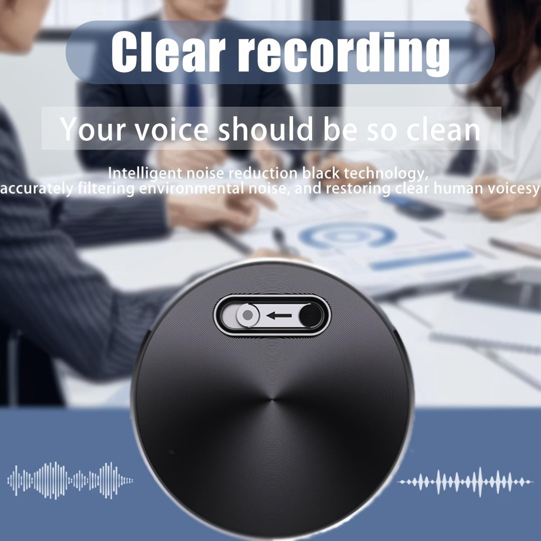 Smart Voice Recorder: One-Touch HD Recording, Noise Reduction, Long Battery & Large Storage, Voice-to-Text, MP3 Playback, Sleek Black Design