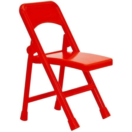 Red Plastic Toy Folding Chair for WWE & AEW Wrestling Action Figures (4 Inches Long)