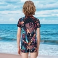 thumbnail image 3 of Demon Slayer Boys 2-Piece Swimsuit Set Bathing Suit Short Sleeve Swimwear Sets with Swim Trunk 8-10Y(130cm), 3 of 7