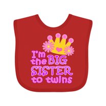 Inktastic I'm the Big Sister to Twins. Girls Baby Bib
