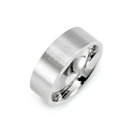 Contemporary Straight Edged Stainless Steel Wedding