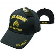 U.S. Army SGT Retired Embroidered 3D Black Ball Cap Hat(Licensed) CAP560A (TOPW)