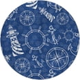 thumbnail image 2 of Addison Rugs Dream Shag Premium Machine Washable Transitional Nautical Navy Round Rug, 8' x 8', 2 of 8