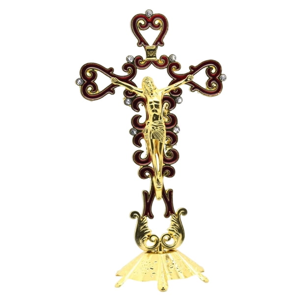Estatuil de crucifijo religioso, estatua de Cruz de Jesucristo, tesanía, adorno , pa el , oficina, iglesia, Rojo Sunnimix estatuilla de crucifijo