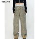 thumbnail image 2 of Pantalones vaqueros casuales de pierna ancha para mujer, con estampado de leopardo retro americano, estilo Y2K, holgados, de cintura alta y rectos, estilo hip-hop, 2024, 2 of 6