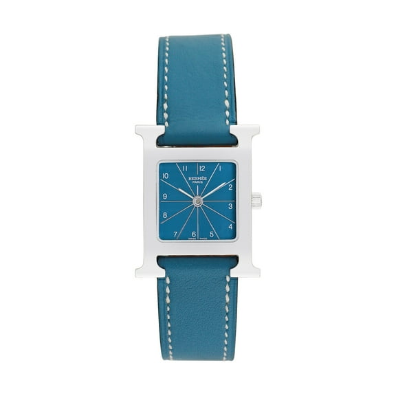 Pre-Owned Hermes Women's H-Watch 21mm Blue leather Wristwatch
