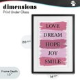 thumbnail image 4 of Stupell Industries Contemporary Love Dream Hope Joy Smile Black Framed Print Under Glass, 14 x 20, by Martina Pavlova, 4 of 8