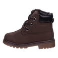 thumbnail image 3 of Beverly Hills Polo Club Lace Up Unisex Little Kid Construction Boots for Outdoor Activities, Brown, 12, 3 of 5