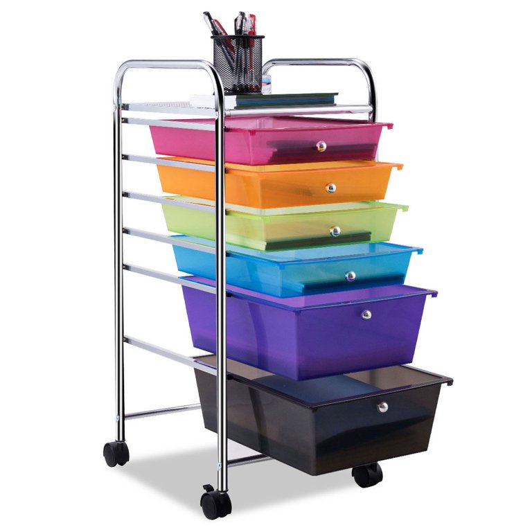 3-Tier Cart Multicolor Organizer Trays