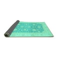 thumbnail image 2 of Ahgly Company Indoor Rectangle Oriental Turquoise Blue Modern Area Rugs, 2' x 3', 2 of 4