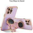 thumbnail image 3 of for iPhone 13 Pro Case Cute 6D Astronaut Case with Stand Function Luxury Plating Case Cover Slim Fit Soft TPU Shockproof Bumper Protective Electroplated Case for Girls Boys,6.1 inch,Purple, 3 of 12